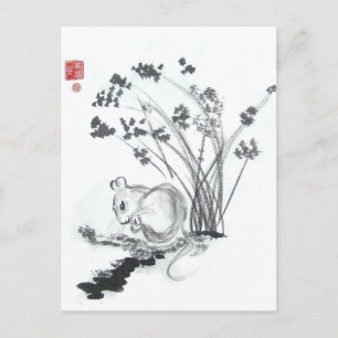 Little White Mouse Postkarte