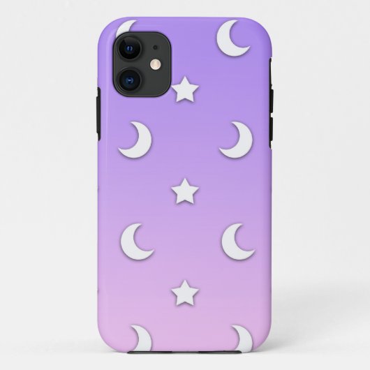 Little White Stars and Moons Pattern Case-Mate iPhone Hülle (Rückseite)
