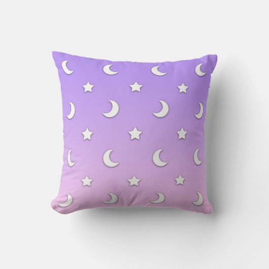 Little White Stars and Moons Pattern Kissen (Vorderseite)