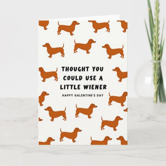 Little Wiener Dog Galentines Card Karte (Vorderseite)