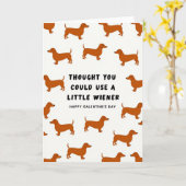 Little Wiener Dog Galentines Card Karte (Gelbe Blume)