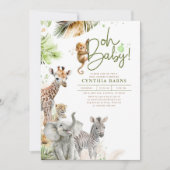 Little Wild Animals Jungle Safari Niedlich Baby Du Einladung (Vorderseite)