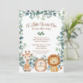 Little Wild One Animals Boy Girl Baby Dusche Einladung (Stehend Vorderseite)