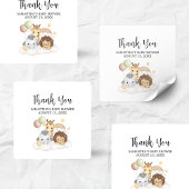 Little Wild One Cute Baby Shower Square Quadratischer Aufkleber