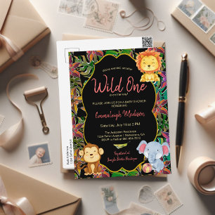 Little Wild One Jungle Animals Postkarte