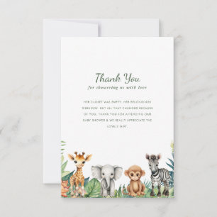 Little Wild One Jungle Safari Baby Dusche Dankeskarte