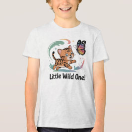 Little Wild One - Kawaii Bengalisch Cat Chasing Bu Tri-Blend Shirt
