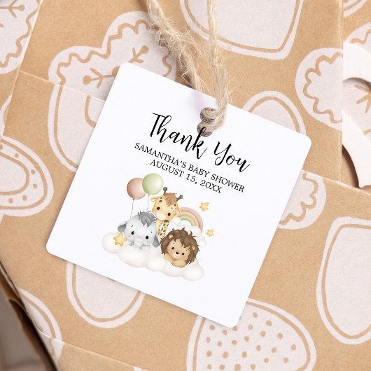 Little Wild One Niedlich Baby Shower Square Geschenkanhänger