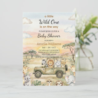 Little Wild One On the Way Baby Shower Einladung