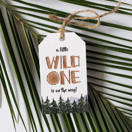 Little Wild One Rustic Woodland Babydusche Geschenkanhänger