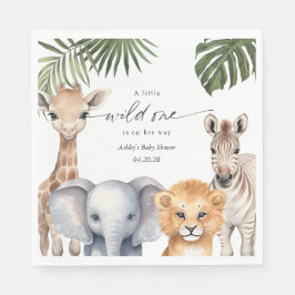 Little Wild One Safari Animal Baby Boy Dusche Napk Serviette