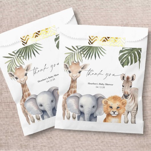 Little Wild One Safari Animals Baby Boy Dusche Geschenktütchen