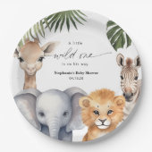 Little Wild One Safari Animals Baby Boy Dusche Pappteller (Vorderseite)