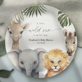 Little Wild One Safari Animals Baby Boy Dusche Pappteller