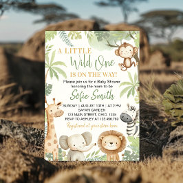Little Wild One Safari Animals Baby Dusche Einladung
