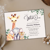 Little Wild One Safari Animals Baby Dusche Einladung