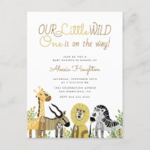 Little Wild One Safari Animals Baby Dusche