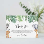 Little Wild One Safari Baby Dusche Dankeskarte (Stehend Vorderseite)