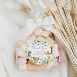 Little Wild One Safari Baby Dusche Gevor Tag Runder Aufkleber