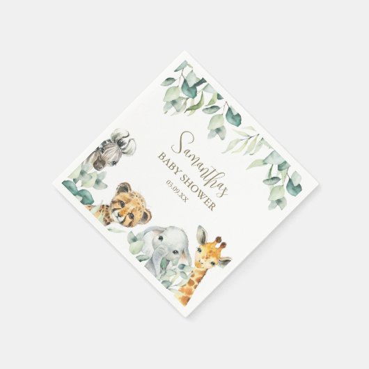 Little Wild One Safari Baby Dusche Serviette (Ecke)