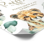 Little Wild One Safari Baby Dusche Windeln Raffle Poster (Ecke)