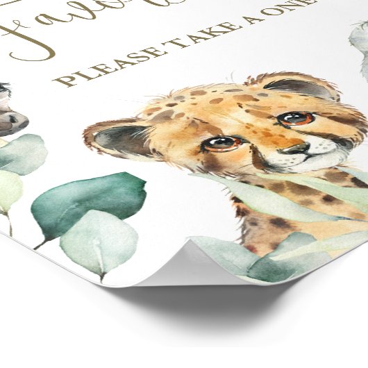 Little Wild One Safari Baby Shower bevorzugt Schil Poster (Ecke)