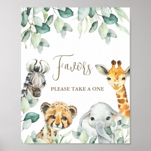 Little Wild One Safari Baby Shower bevorzugt Schil Poster (Vorne)