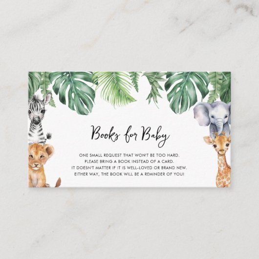 Little Wild One Safari Baby Shower Books für Baby Begleitkarte (Vorderseite)