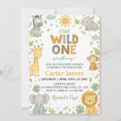 Little Wild One Safari Baby Shower Einladung (Vorderseite)