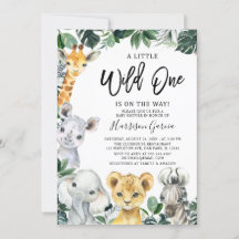 Little Wild One Safari Jungle Animals Baby Dusche