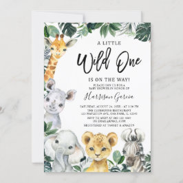 Little Wild One Safari Jungle Animals Baby Dusche Einladung