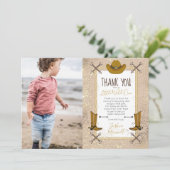 Little Wild One Western Arrows Birthday Party Dankeskarte (Stehend Vorderseite)