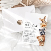 Little Wild One Woodland Animals Baby Dusche Einladung