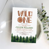 Little Wild One Woodland Babydusche Einladung