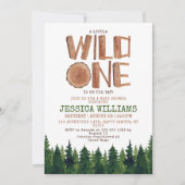 Little Wild One Woodland Babydusche Einladung (Vorderseite)