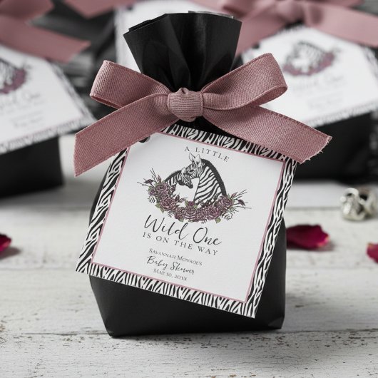 Little Wild One Zebra Safari Baby Shower Geschenkanhänger