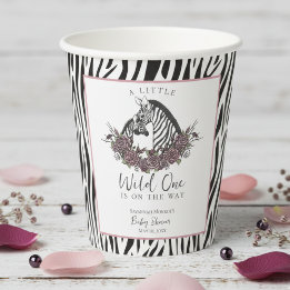Little Wild One Zebra Safari Baby Shower Party Pappbecher