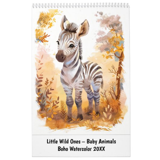 Little Wild Ones – Baby Animals in Boho Watercolor Kalender (Titelbild)