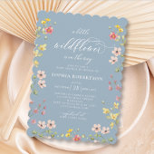 Little Wildblume Boho Chic Blue Baby Dusche Einladung