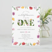 Little Wildblume Garden Party 1. Geburtstag Einladung (Stehend Vorderseite)