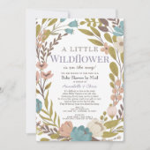 Little Wildblume Girl Baby Shower by Mail Einladung (Vorderseite)
