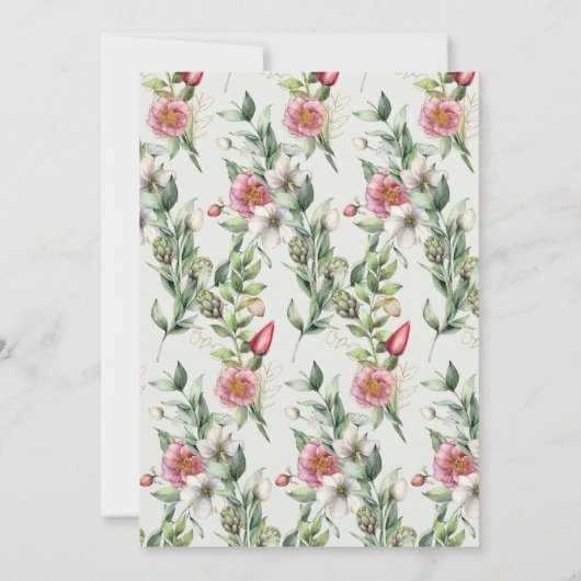 Little Wildblume Greenery Rhombus Baby Shower Einladung (Rückseite)