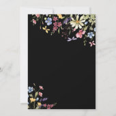 Little Wildblume Script Boho Black Baby Shower Einladung (Rückseite)