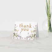 Little Wildflower Baby Shower Dankeskarte (Vorderseite)