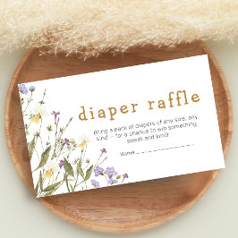 Little Wildflower Baby Shower Diaper Raffle Begleitkarte