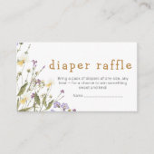 Little Wildflower Baby Shower Diaper Raffle Begleitkarte (Vorderseite)