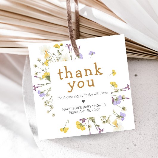 Little Wildflower Baby Shower Geschenkanhänger