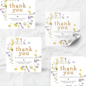 Little Wildflower Baby Shower Quadratischer Aufkleber