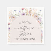 Little Wildflower Birthday Paper Napkins Serviette (Vorderseite)