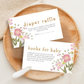 Little Wildflower Boho Baby Shower Diaper Raffle Begleitkarte